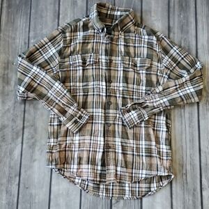 Oversized Upcycled Bleached Flannel Shirt Sz Small